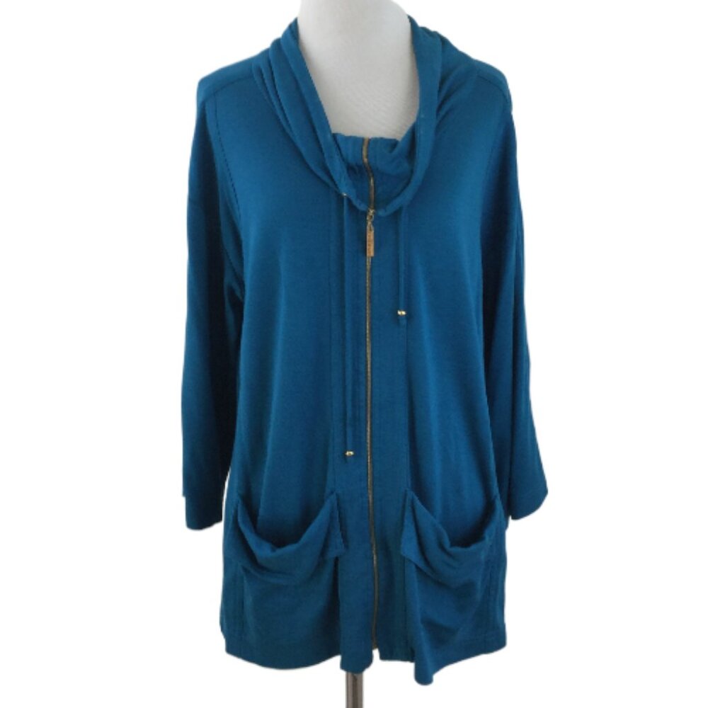 St. John Spa Teal Cowlneck Jacket